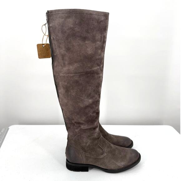 NWT Born 'Borman' Basalto Distressed Gray Knee High Zippered Boots BR0015042 - Picture 1 of 13